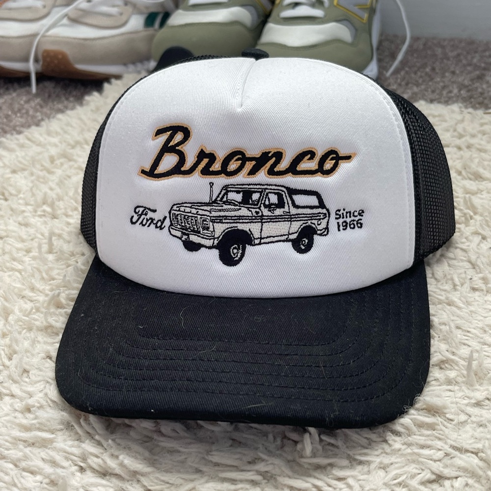 Ford Bronco Black and White Cap